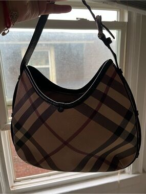 Burberry Brown and Black Plaid Shoulder Bag